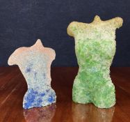 Two Patrick Stern pate de verre glass torsos. Largest H.30 W.19cm