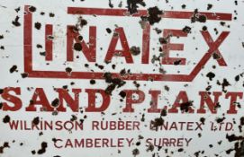A vintage enamel advertising sign for Wilkinson Rubber Linatex Ltd. H.75 W.107cm