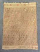 A North African tapestry style woven rug. L.159 W.114cm