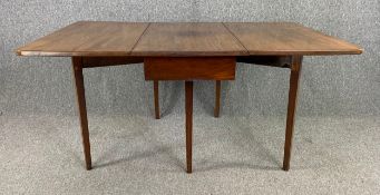 Dining table, Georgian mahogany with drop flap action. H.73 W.107 (154 extended) D.51cm