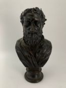 A bronze bust, the poet Ludovico Ariosto. H.31cm