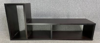 A contemporary open sideboard. H.68 W.160 D.44cm
