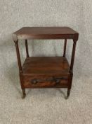 A 19th century mahogany two tier side or lamp table. H.67 W.49 D.39cm