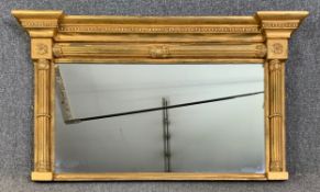 Overmantel mirror, Regency giltwood and gesso. H.70 W.125cm