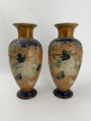 A pair of 19th century Royal Doulton vases. H.31cm (each)