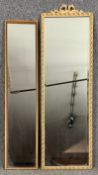 Two vintage dressing mirrors. H.133 W.43cm (largest)