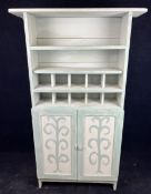 A vintage painted kitchen cabinet. H.178 W.108 D.31cm