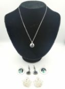 A collection of silver jewellery, including Karl Laine for Finnfeelings Spectrolite and silver
