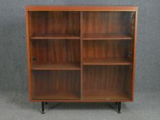 A mid century teak bookcase, Westminster Office Furniture by Newcraft. H.127 W.122 D.39cm.