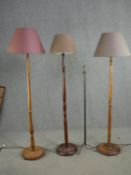A collection of four vintage standard lamps. H.158cm. (largest).
