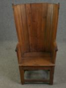 A 19th century pine Orkney or Shetland chair. H.96cm.