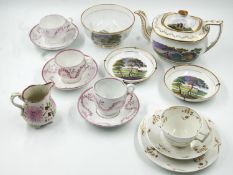 A miscellaneous collection of 19th century and later ceramics and porcelain, including a Ridgway