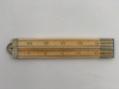 WITHDRAWN - A 19th century (probably Ivory - being withdrawn) bone and metal commemorative folding