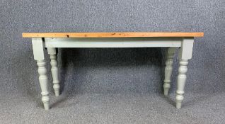 A 19th century style painted pine console table. H.77 W.160 D.59cm