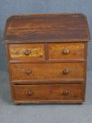 A Victorian painted pine linen bin in the form of a bureau fitted with base drawer. H.108 W.95 D.