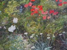 Victoria Crowe (b.1945), watercolour, Summer Garden Study, signed with inscription to the reverse,