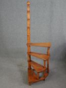 Library steps, 19th century pitch pine. H.152cm.
