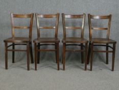 A set of four C.1900 bentwood and laminated beech cafe style dining chairs.
