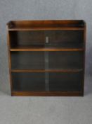 Dwarf bookcase. mid century oak. H.91 W.91 D.23cm.