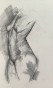 Carol Peace (b.1970), a large charcoal nude study, signed and dated, framed and glazed. H.158 W.