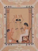 George Barbier (1882-1932), A framed and glazed engraving, Egyptian figures from the book 'Le