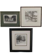 A miscellaneous collection of three signed limited edition etchings, one by Luigi Volpi,(1937-) of a