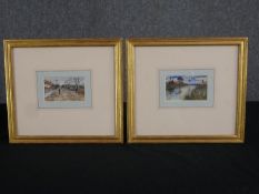 Karl Heffner (1849-1925), a pair of watercolours, rural scenes, signed, framed and glazed. H.26 W.
