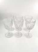 A set of six Baccarat crystal glasses. H.16.5cm