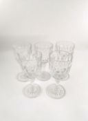 Five Baccarat crystal wine glasses. H.15cm