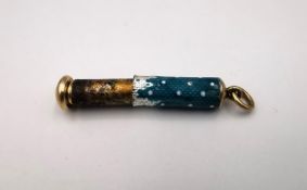 A Sampson Mordan & Co. gold and enamel propelling pencil with makers mark (damage to enamel).