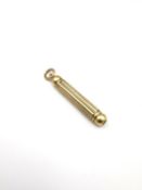 A Sampson Mordan & Co. gold propelling pencil with maker's mark. L.4.2cm extended L.8.3cm 11.78g