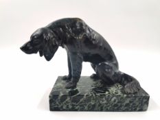 After Pierre Jules Mene (1810-1879), a bronze figure of an Irish Setter on a marble base,