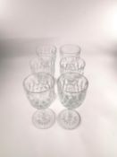 A set of six Baccarat crystal water glasses. H.16.5cm