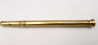 A Sampson Mordan & Co. gold interchangeable fountain pen and pencil with original nib and an inset