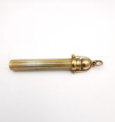 A 9ct gold hallmarked propelling pencil by Sampson Mordan & Co. with maker's mark. L.5.5cm with
