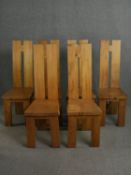 A set of six Eastern teak dining chairs. H.115cm. (each).