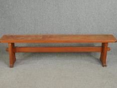 A vintage pitch pine bench. H.46 W.183 D.30cm.
