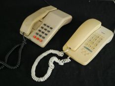 A 1980's BT Viscount telephone and a similar Telcom model 340. L.22 W.15cm (largest).