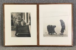 A pair of signed limited edition large format photographs in stained ash frames. H.84 W.69cm (each)