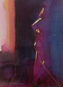 Jim Dunkley, a framed and glazed watercolour: Walking Into Shadow, monogrammed and dated, gallery
