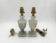 A pair of vintage Italian alabaster table lamps. H.24cm (each)