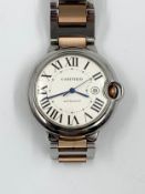 A Cartier gentleman's Ballon Bleu 42mm automatic wristwatch, steel case, model 3001.