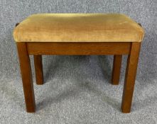 A contemporary adjustable piano stool. H.51 W.66 D.35cm