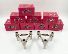 A collection of ten BMF Fritz Nagel and Caesar Stoffi polished metal modular stacking