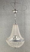 A cut glass basket chandelier. Dia.41cm