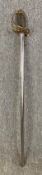 A 19th century steel and brass officer's dress sword with scabbard. L.99cm