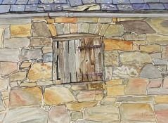 A framed and glazed watercolour, signed S Jones. H.33 W.39cm