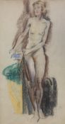 A framed and glazed pastel nude study. H.83 W.47cm