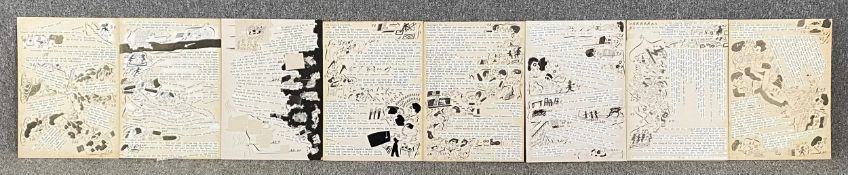 A series of nine unframed collages; an illustrated narrative. H.48 W.34cm (each)