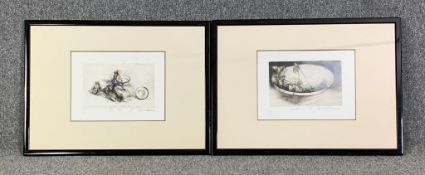 A pair of limited edition still life etchings, indistinctly signed, framed and glazed. H.54 W.
